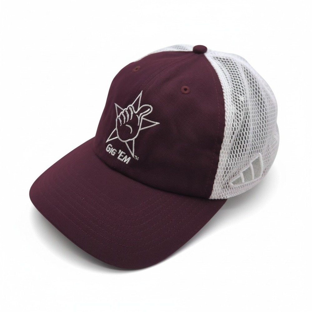 Adidas Texas A&M Aggies Gig Em Hero Trucker Hat Maroon White KA0346 OSFM